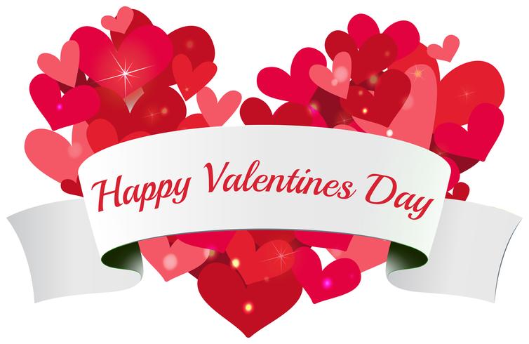 Velentine card template with shiny hearts vector