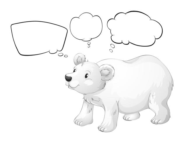 Un oso polar blanco con rótulos vacíos. vector