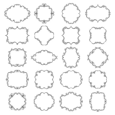 Set collection of ornamental vintage frames vector