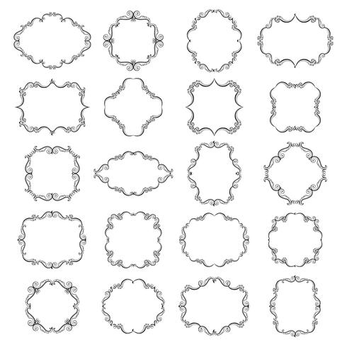 Set collection of ornamental vintage frames vector