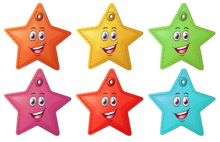 Smiling stars vector