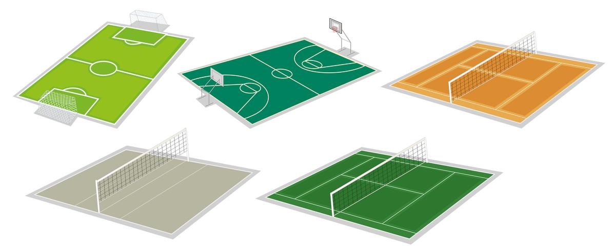Set of courts vector