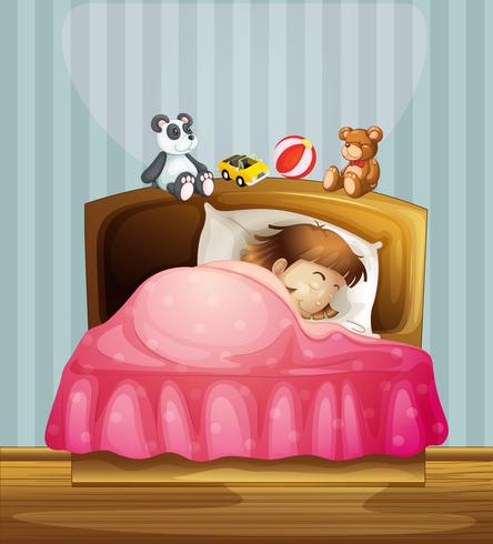 Una niña dormida vector