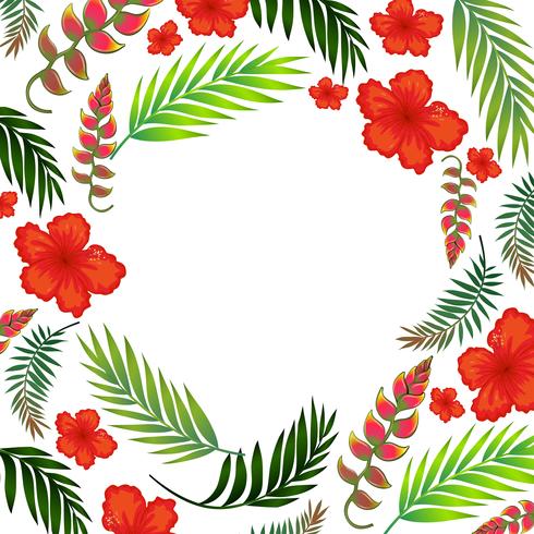 Beautiful Tropical Summer Flower Template vector