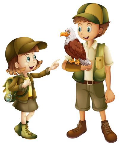 Girl with zoo keeper character vector