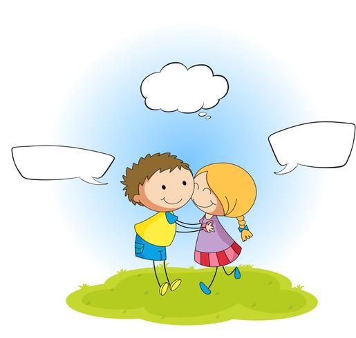 Couple with speech balloon vector