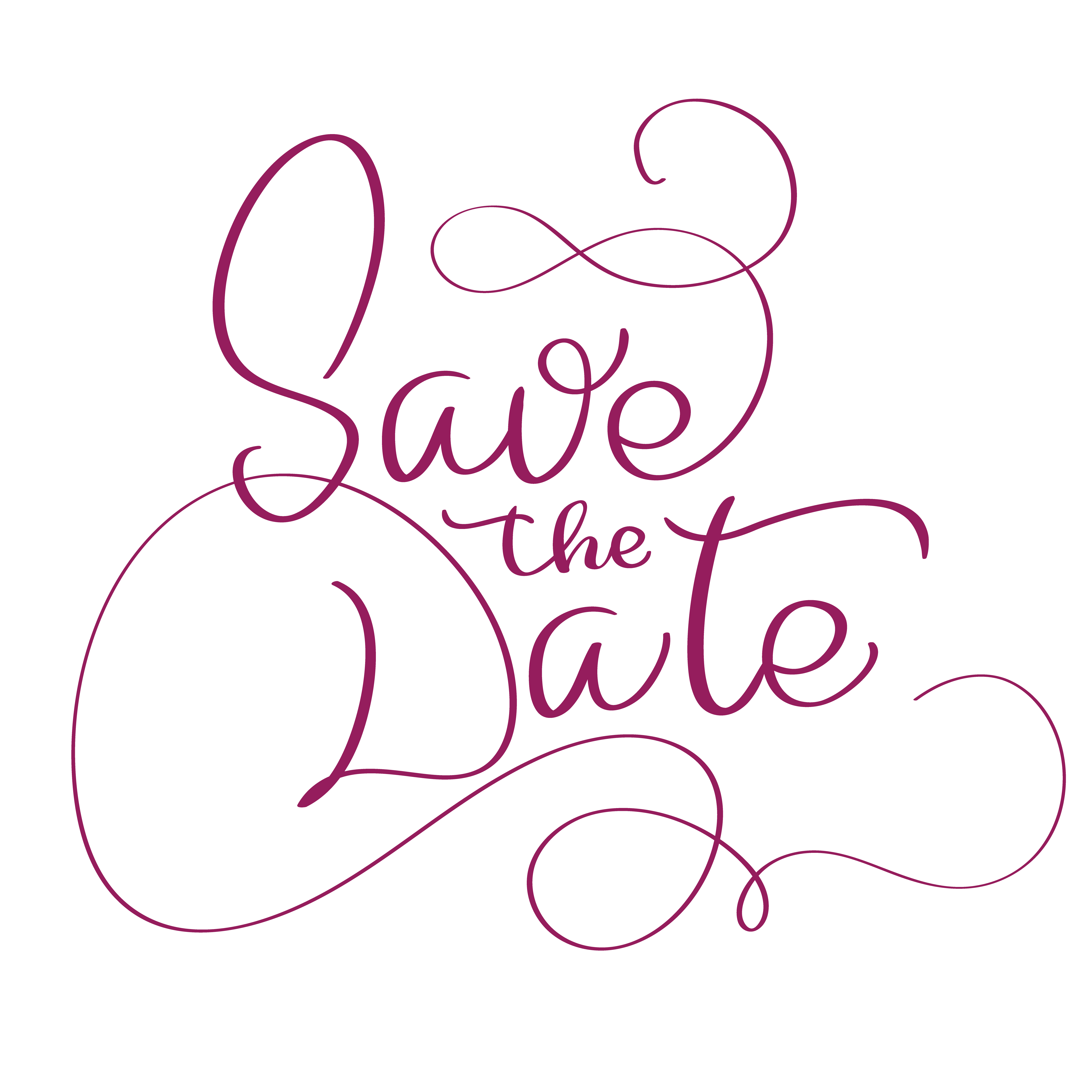 Save The Date Text On White Background Calligraphy Lettering Vector