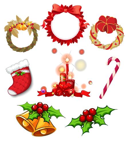 Decoraciones navideñas vector