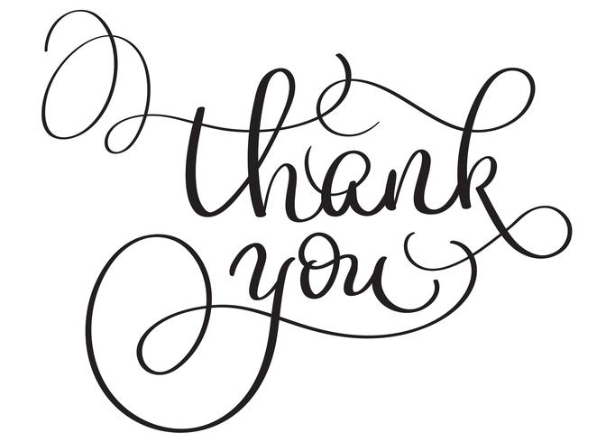 Hand drawn Vector Thank you text on white background. Calligraphy lettering illustration EPS10