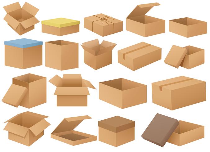Cardboard boxes vector