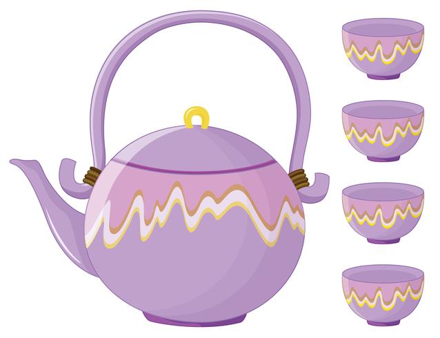 juego de té vector