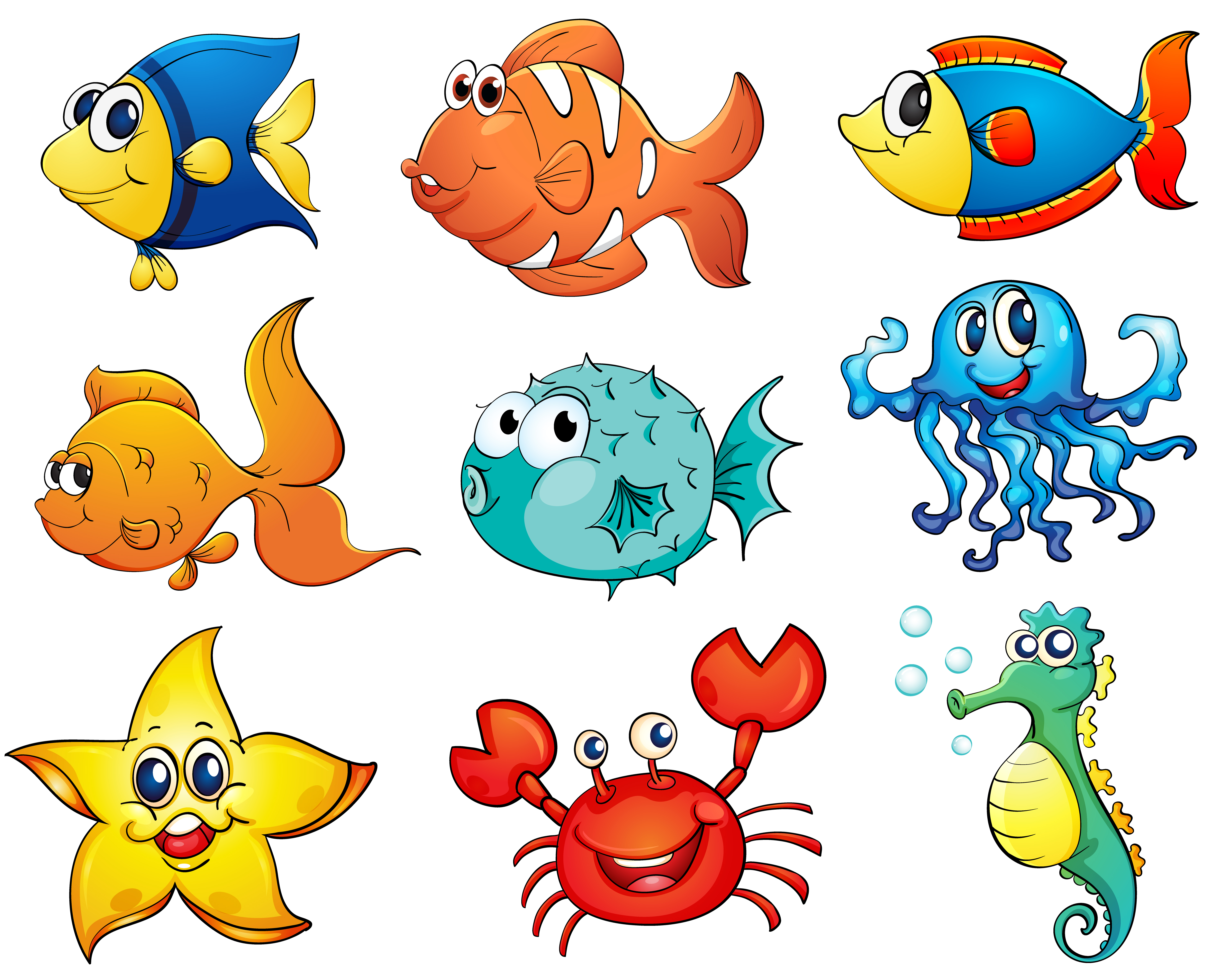 Download Isolated tropical fish on white 418490 Vector Art at Vecteezy