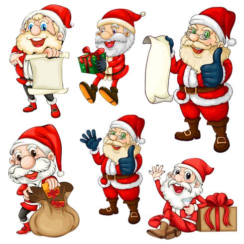 Santa set vector