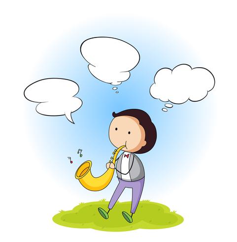 A boy with speech bubble vector