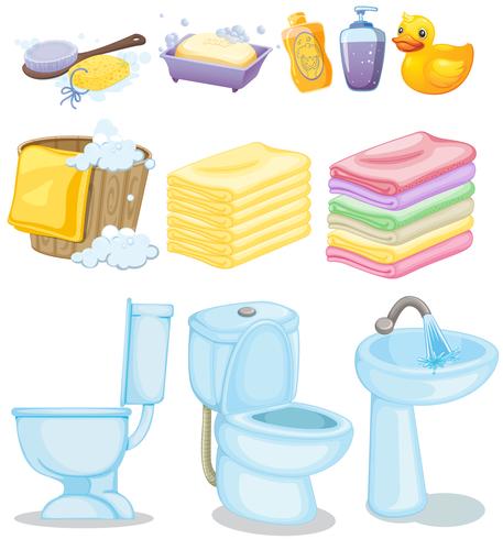 Set of bathroom equipments vector