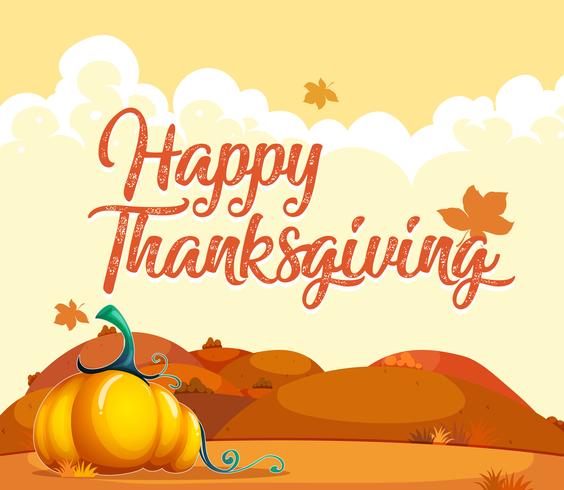 Happy thanksgiving pumpkin card vector