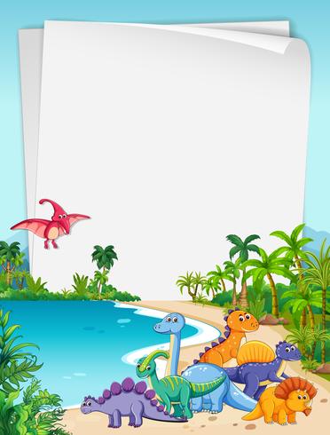 Dinosaur in nature paper theme