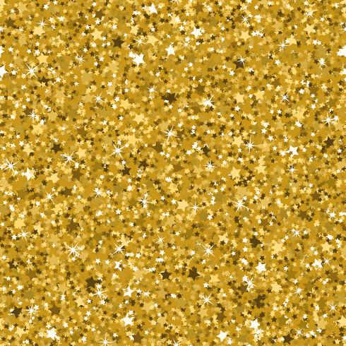 Yellow gold glitter texture made with tiny stars. vector