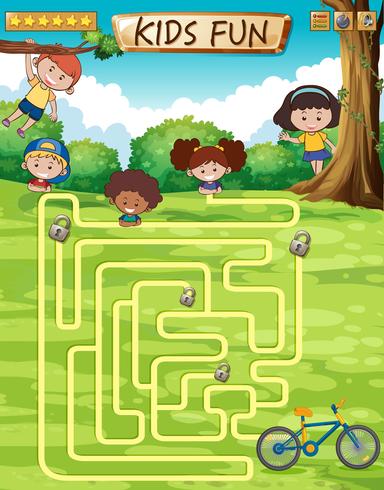 Children fun game template vector