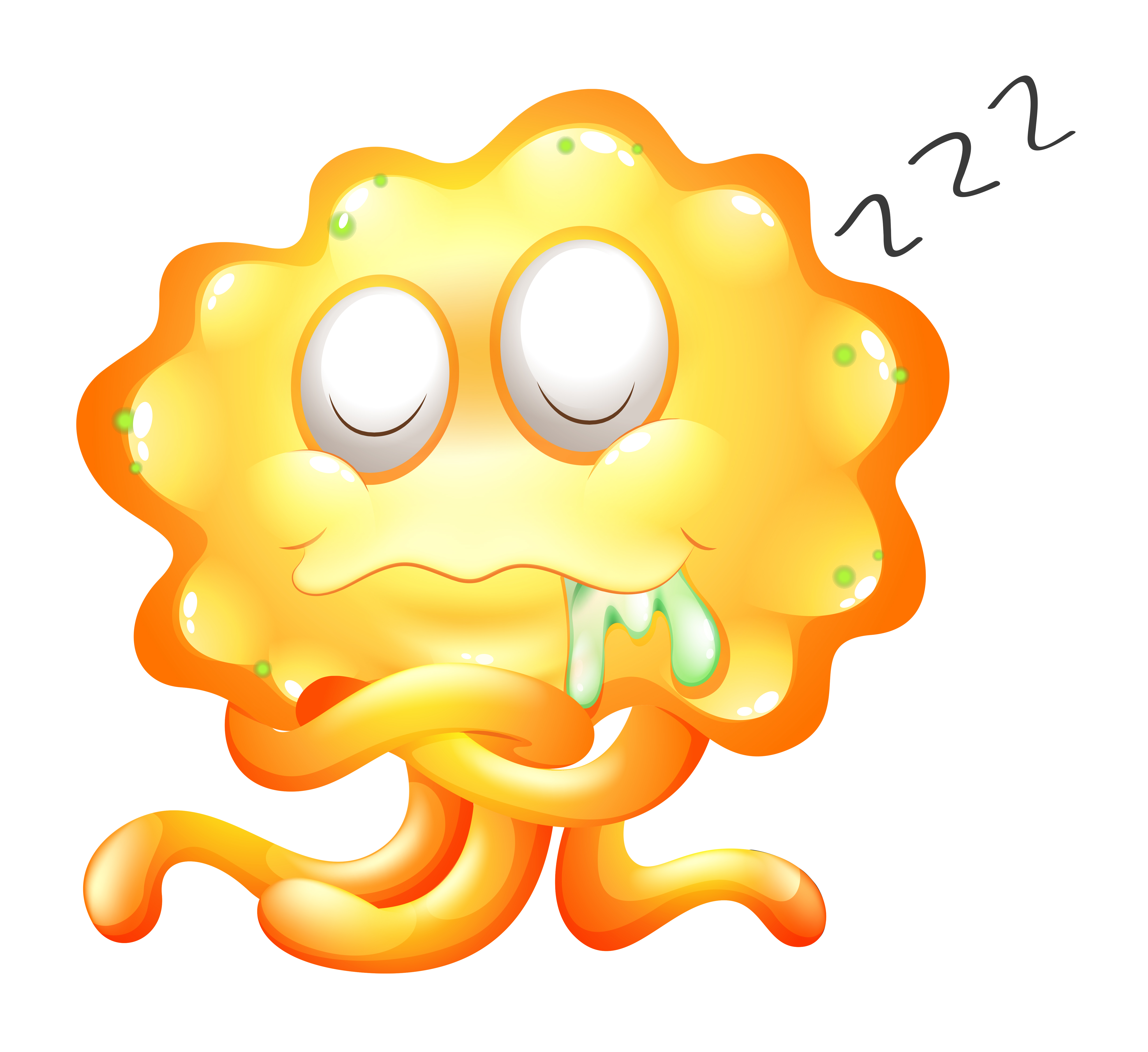 Download A sleepy yellow monster 418605 Vector Art at Vecteezy