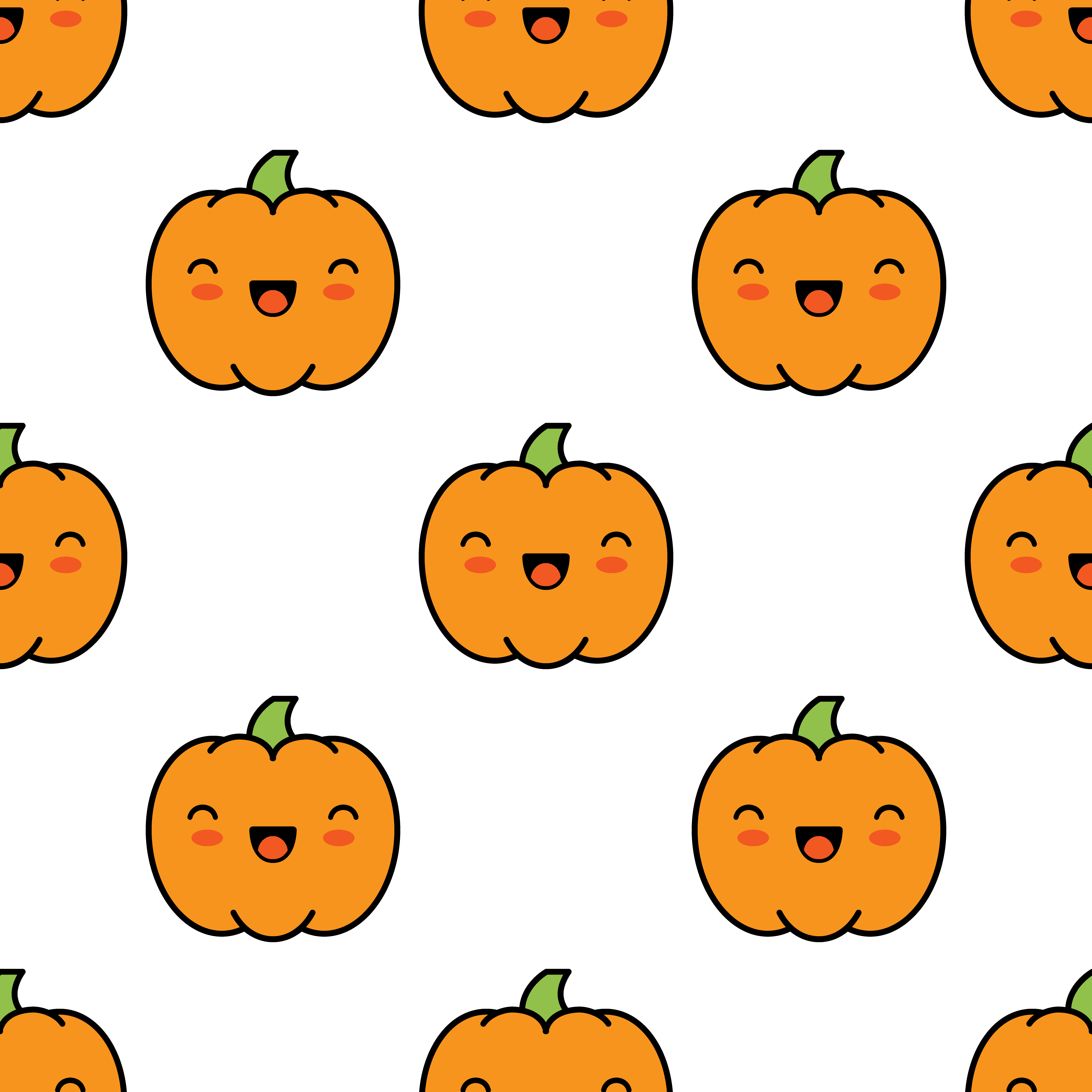 Seamless halloween pattern with pumpkins on white background. 418654