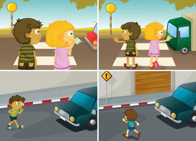 Road crossing vector