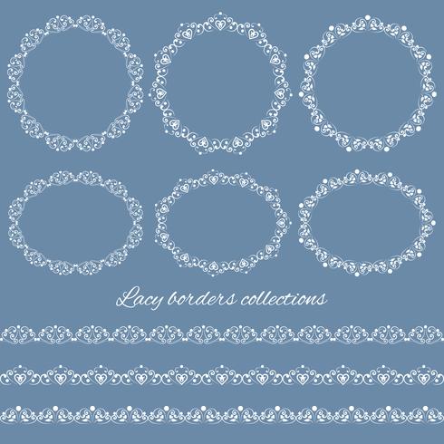 Set collections of vintage lacy borders and frames vector