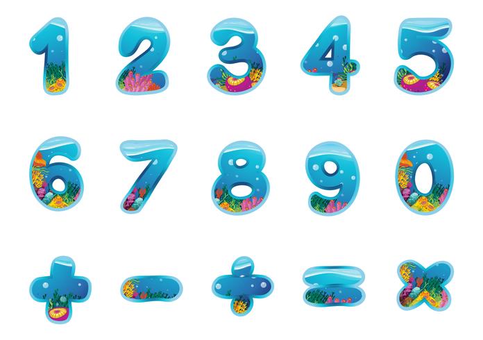 numbers and signs vector