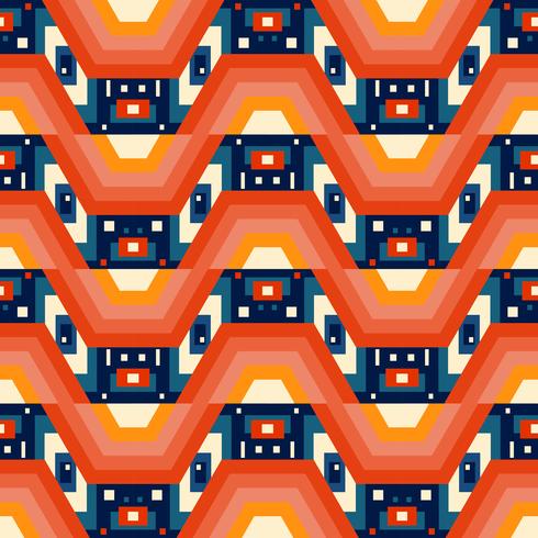 Retro different seamless patterns tiling.  vector