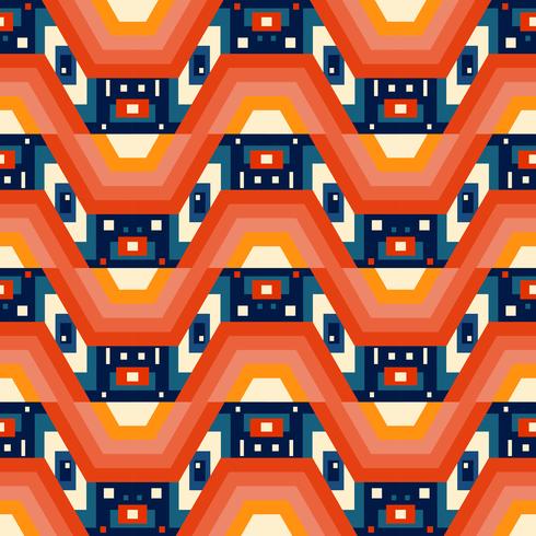 Retro different seamless patterns tiling.  vector