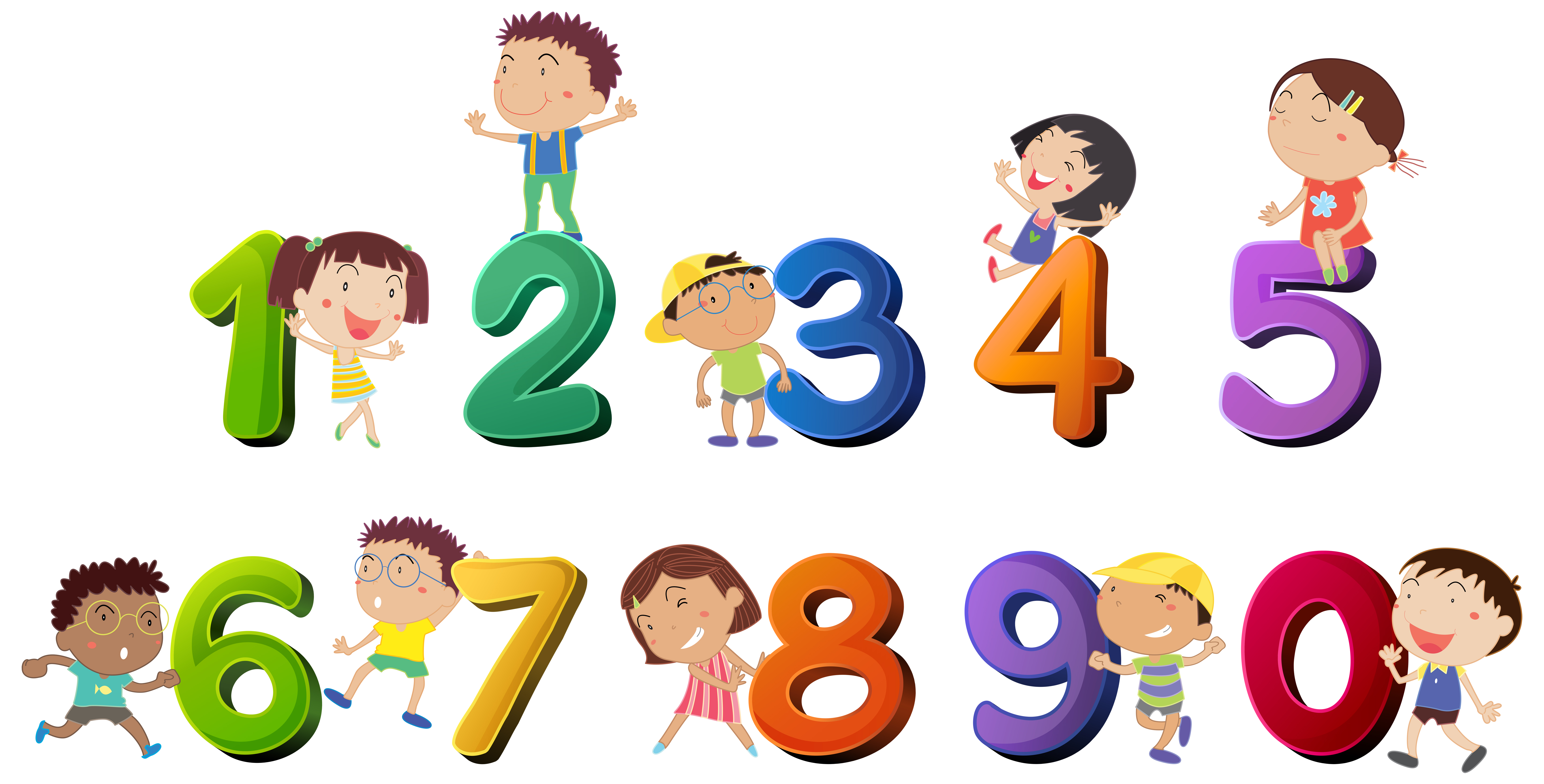 Happy Children Counting Numbers 418931 Vector Art At Vecteezy