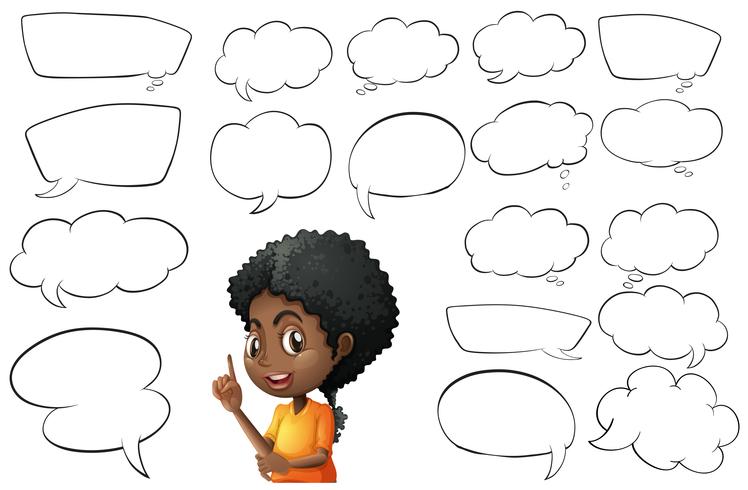 Kid And Different Types Of Bubble Speeches Download Free Vectors