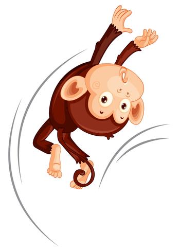 A monkey jumping on white background vector