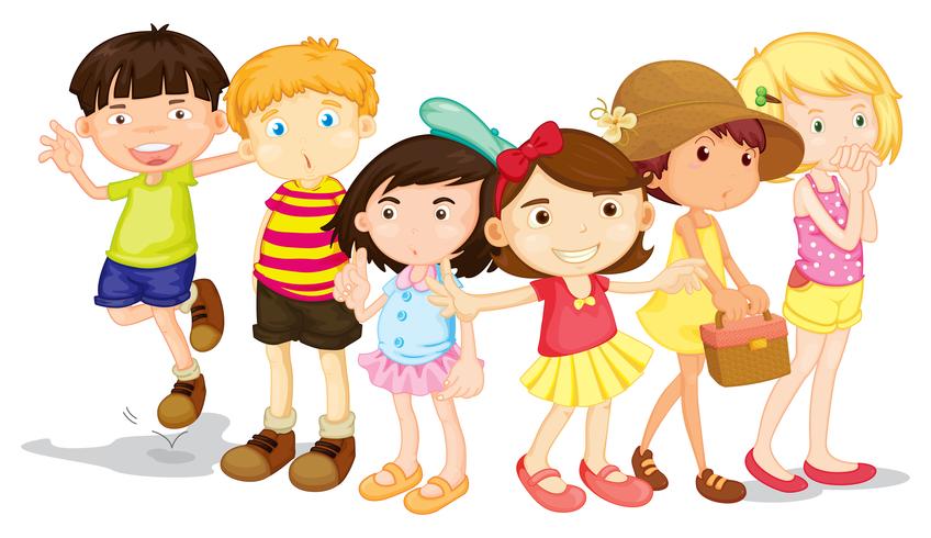 Group of boys and girls  vector