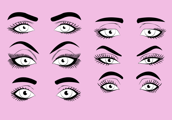Woman Eyelashes Clipart Set vector Illustration 419001