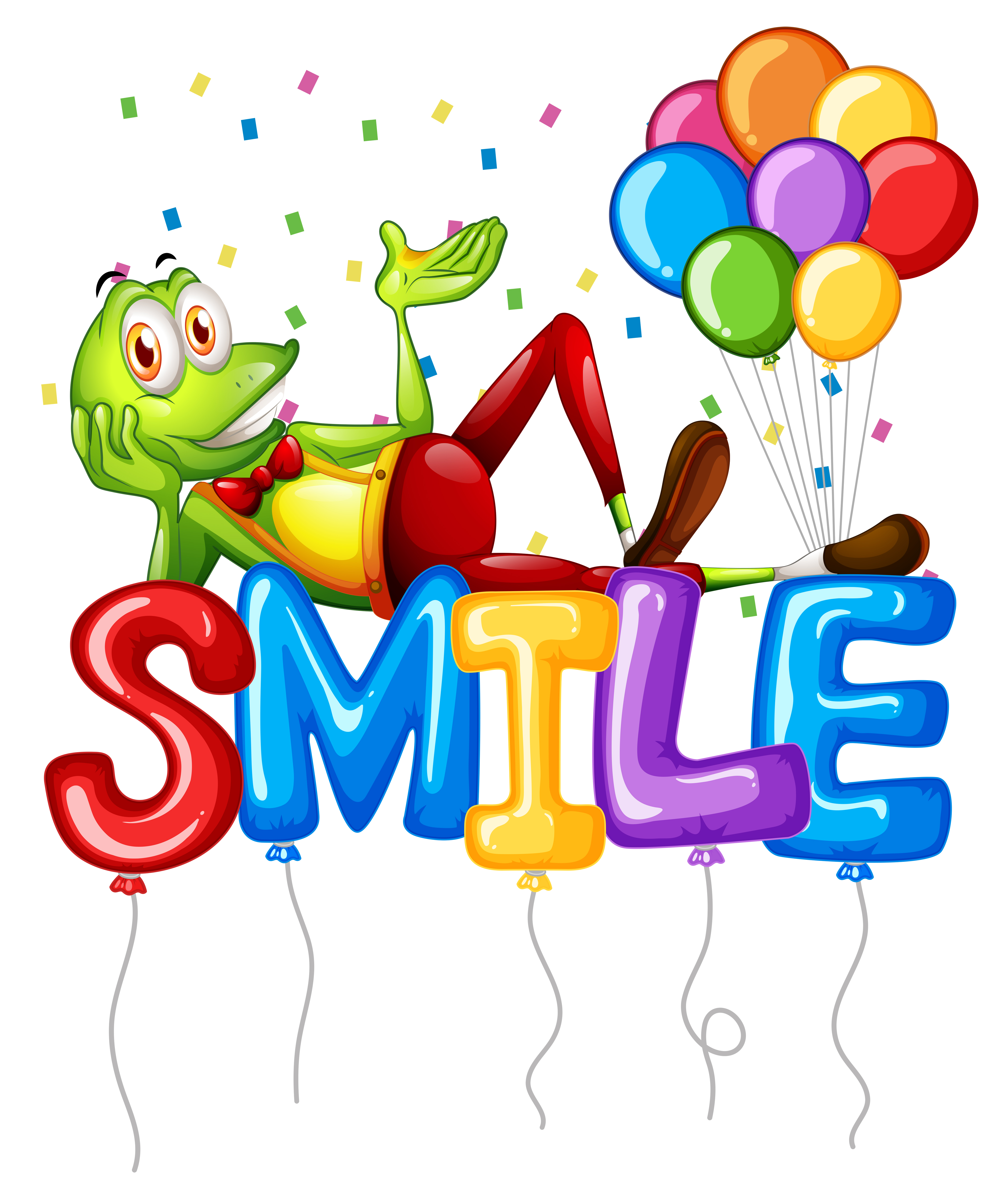 Download Frog and balloons for word smile 419076 Vector Art at Vecteezy