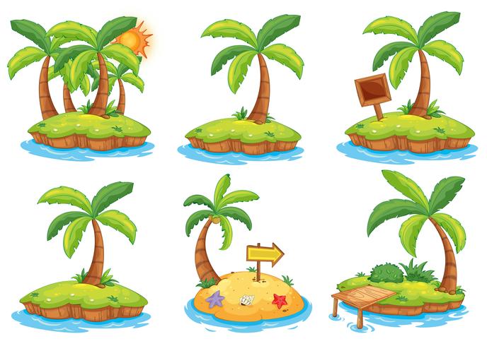 Islas con diferentes signos. vector