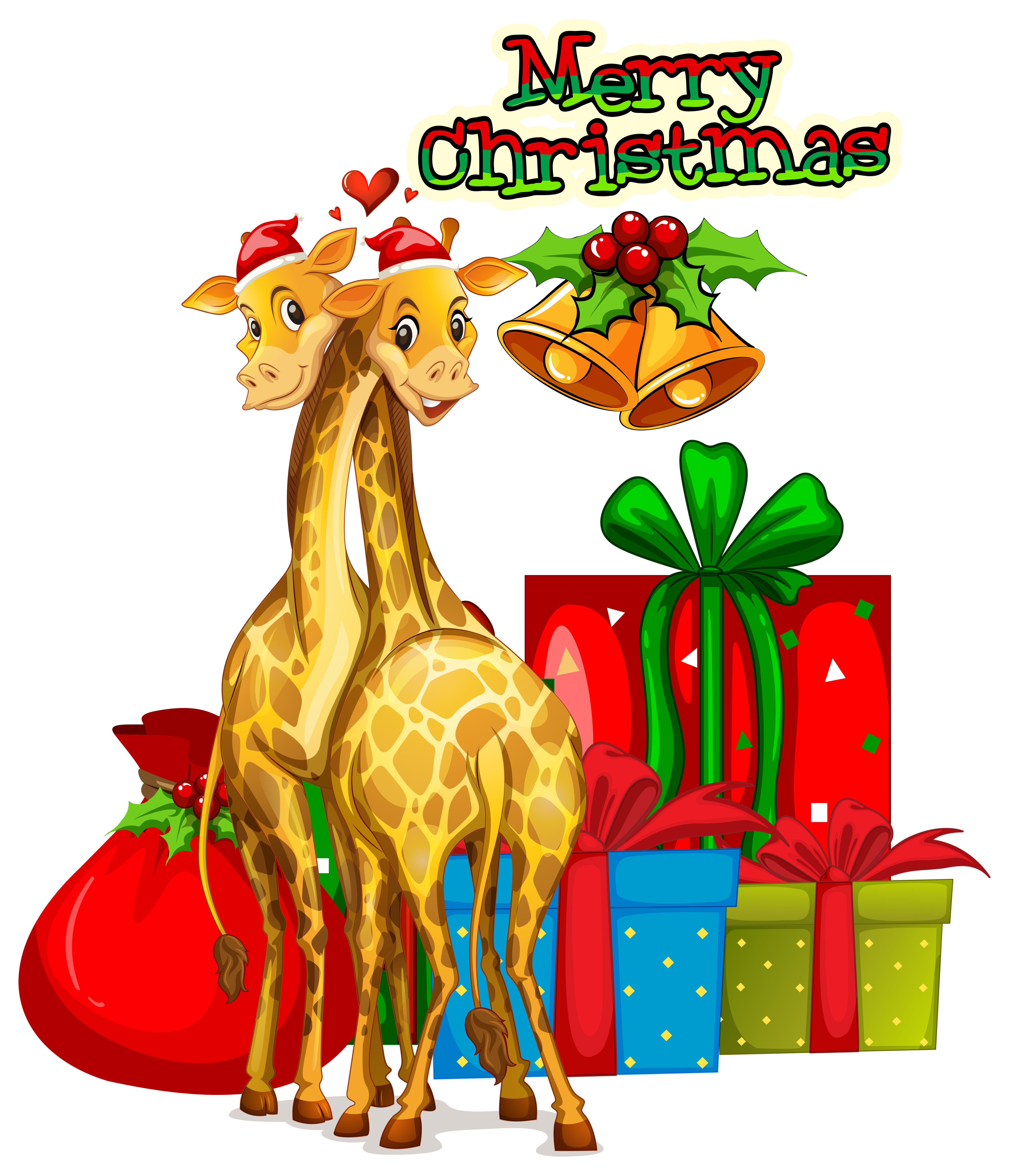 Download Christmas card template with giraffes and presents 419101 ...
