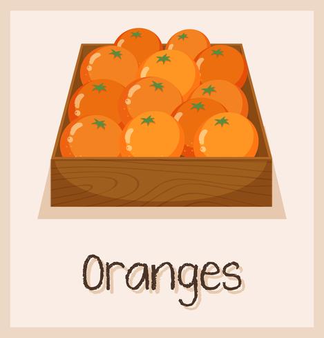 Naranjas en la caja para la venta vector