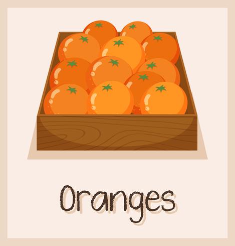 Oranges in the box for sale vector