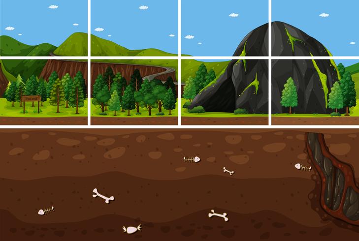 Puzzle de bosque y metro vector