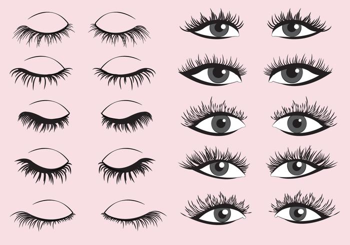 Eyelashes Clipart Set Vector