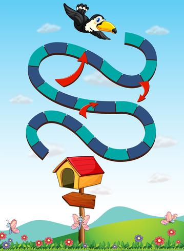 Game template with toucan flying vector