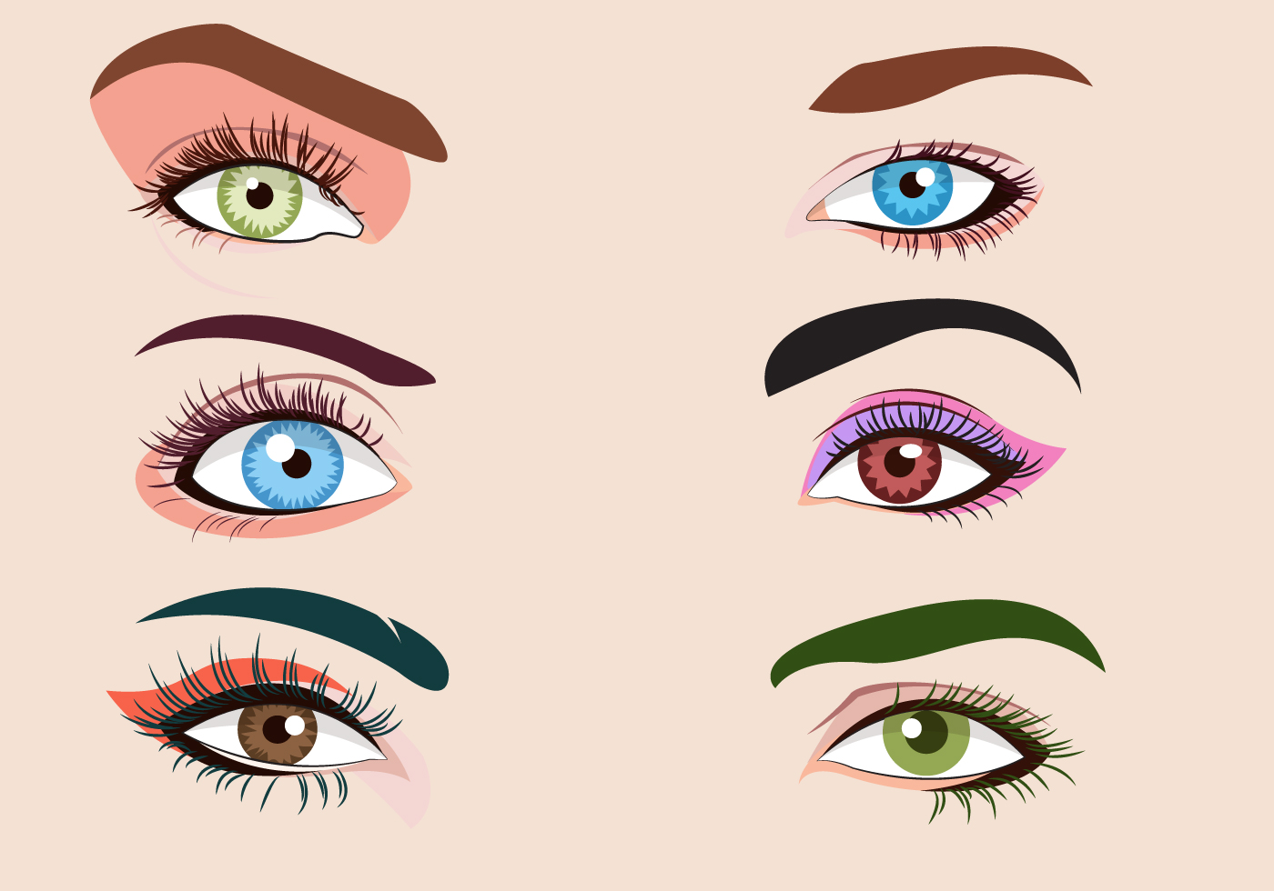 Eyelashes Clipart Set Vector Illustration 419180 Vector Art at Vecteezy