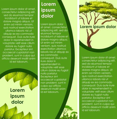 Diseño infográfico con árbol verde. vector