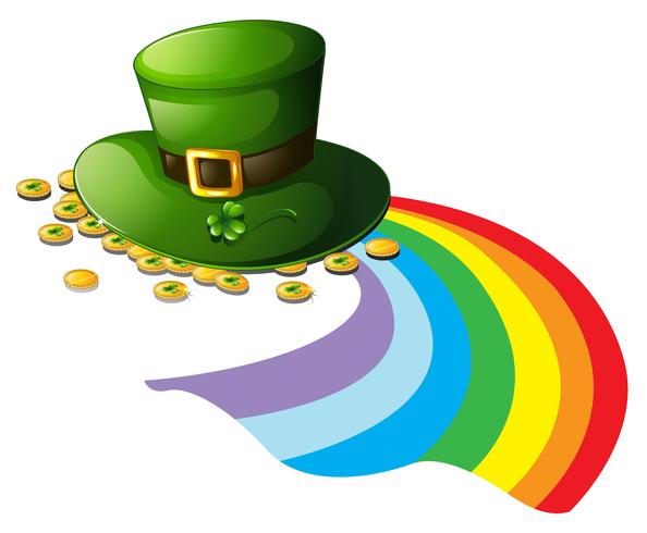 A green hat with gold tokens vector