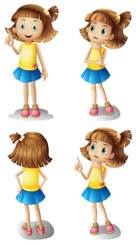 Different moods of a young girl vector