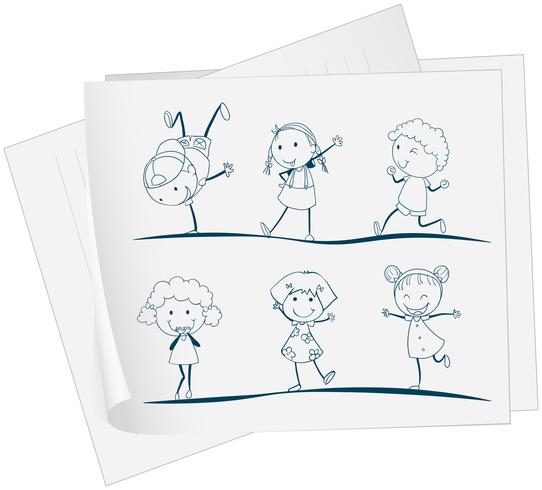 Un papel con un dibujo de niños bailando. 419219 Vector en Vecteezy Un papel con un dibujo de niños bailando. 419219 Vector en Vecteezy