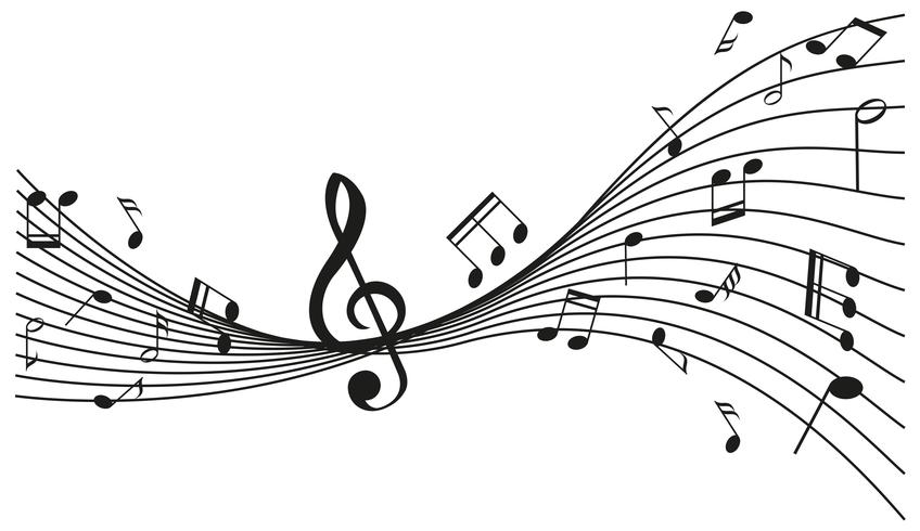 Background design with music notes vector