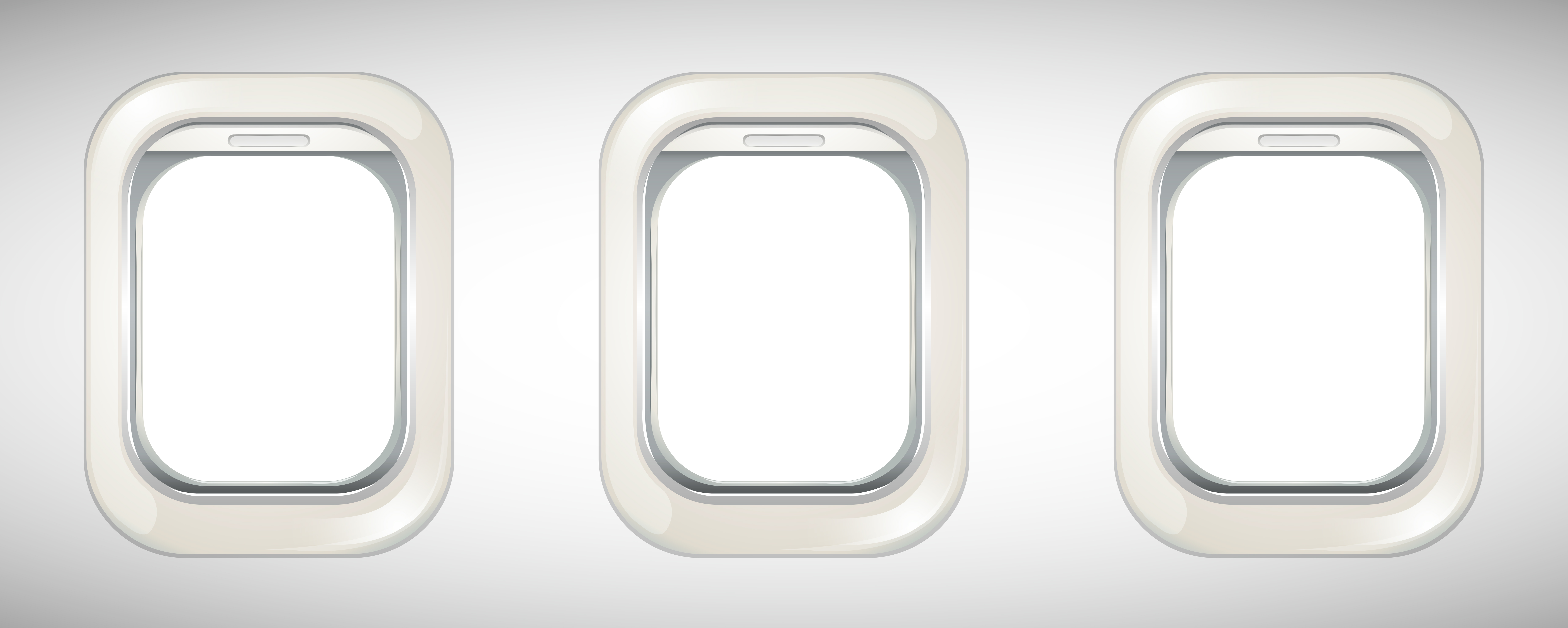 Three airplane windows with screen open 419248 Vector Art at Vecteezy